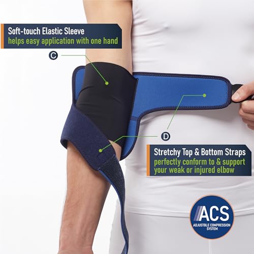 ​Comforband Adjustable Elbow Brace – Targeted Support for Tennis Elbow, Golfer's Elbow, Tendonitis, Arthritis, Bursitis, Sprains