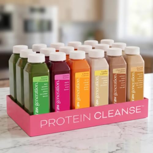 Raw Generation 3-Day Protein Juice and Smoothie Cleanse, 18-Bottle Pack | Plant-based lean muscle support, workout nutrition, 38g daily protein, steady energy, cravings support & easy reset routine