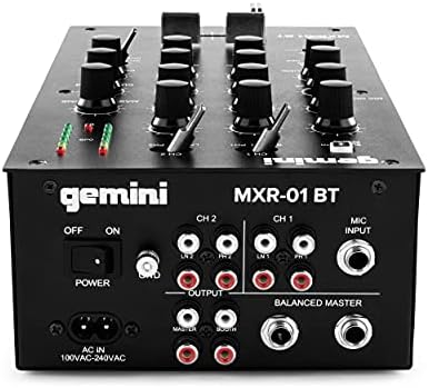Gemini 2-Channel Bluetooth DJ Mixer, Crossfader Curve (MXR-01BT)