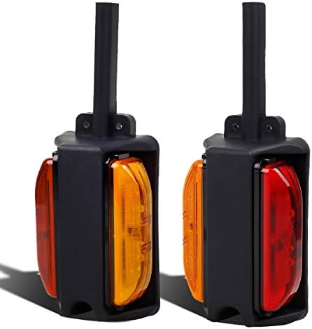 Partsam 2x 4 LED Clearance Trailer Fender Lights Amber Front Red Back 4 Diodes RH/LH