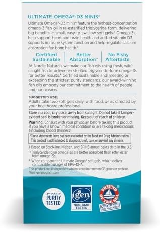 Nordic Naturals Ultimate Omega 2X Mini D3, 1120mg+1000IU