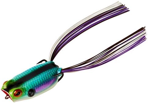 BOOYAH Poppin' Pad Crasher Topwater Bass Fishing Hollow Body Frog Lure with Weedless Hooks