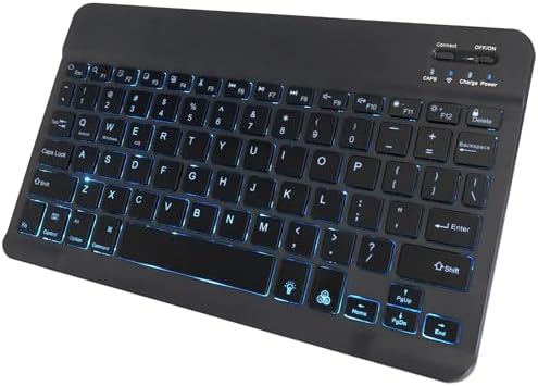 BoxWave Keyboard Compatible with Motorola Bravo MB520 - SlimKeys Bluetooth Keyboard - with Backlight, Portable Slim LED 7 Colors - Jet Black