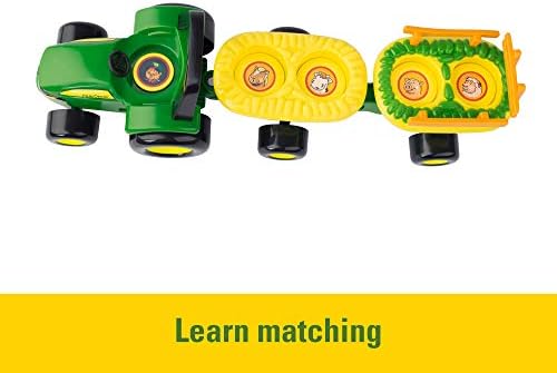 TOMY John Deere Animal Sounds Hayride Musical Tractor Toy - Musical Hayride Toddler Toys - Includes Farmer Figure, Tractor