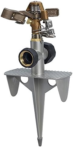 Orbit Lawn Sprinkler 56946 | Heavy‑Duty Brass Impact Head | Adjustable 360° Coverage | Up to 90 ft Diameter | Zinc Spike Base | Durable Outdoor Watering