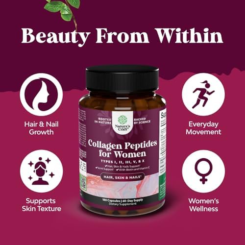Advanced Multi Collagen Complex - Ageless Multi Collagen Peptides Supplements with Type 1 2 3 5 & X & Biotin for Hair