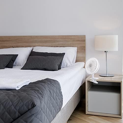 Genesis 6-Inch Clip Convertible Table-Top & Clip Fan Two Quiet Speeds - Ideal For The Home, Office, Dorm, More Off White
