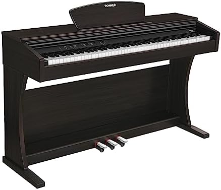 Donner DDP-300 Digital Piano with 88 Graded Hammer Action Weighted Keys, Record, Bluetooth, 10 Voices, 4 Reverb, Speakers
