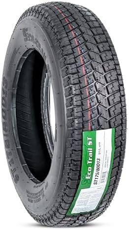eCustomrim ST175/80D13 13 Inch DEEP TREAD Trailer Tire Load Range C | 6-Ply 1360 Lbs 175/80D13 175 80 13 Heavy Duty Equipment Utility Trailer Tire