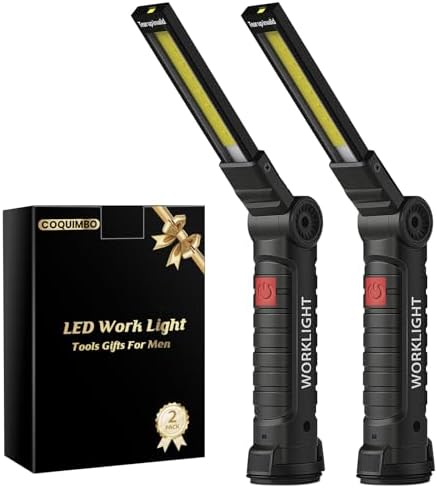 Coquimbo 2 Pack Rechargeable Work Light, Christmas Tool Gifts for Men Dad