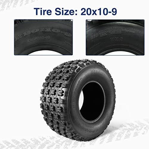 MaxAuto Set of 4 Sport ATV Tires 22x7-10 Front & 20x10-9 Rear UTV Tires 4PR 22x7x10 ATV Quad -Tire - 10077/10081, 4 Pack in 2 Packages