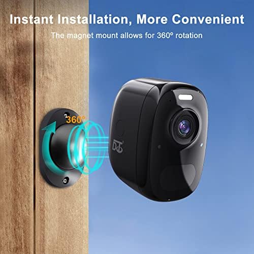 DCT Magnetic Security Camera Outdoor: See Who at Door in 2K - 10s No-Drill