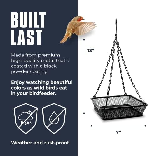 Monarch Abode Hanging Hummingbird Feeders for Outdoors – Single Handcrafted Hanging Glass Hummingbird Feeder with Red Bowl & Perch