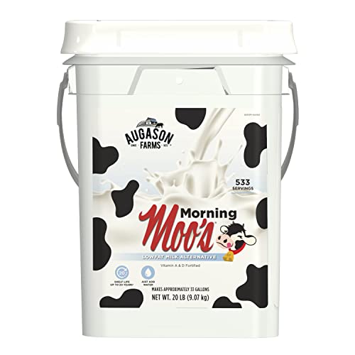 Augason Farms Morning Moo's Milk Alternative Can | 93 Servings, 20 Year Shelf Life, Certified Gluten Free