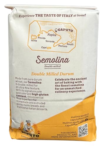 Molino Antimo Semolina Semola Flour, 1 Kilo bag , (Pack of 2)