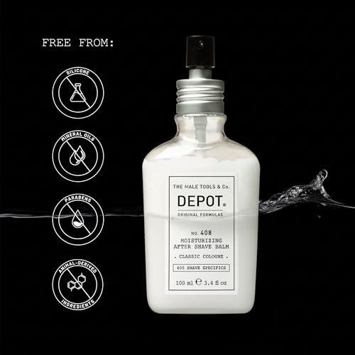 DEPOT No. 408 Moisturizing After Shave Balm | Classic Cologne, 3.4 Fl Oz