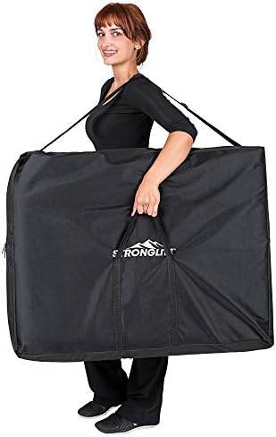 STRONGLITE Portable Massage Table Package Shasta - All-In-One Treatment Bed w/ Adjustable Face Cradle, Pillow & Carrying Case, Black