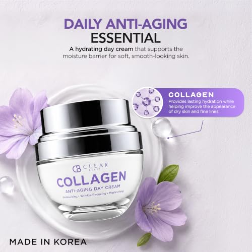 Clear Beauty 24K Gold & Collagen Day Cream Face Moisturizer – Dermatologist Tested, Anti Aging Korean Skin Care – Anti Wrinkle