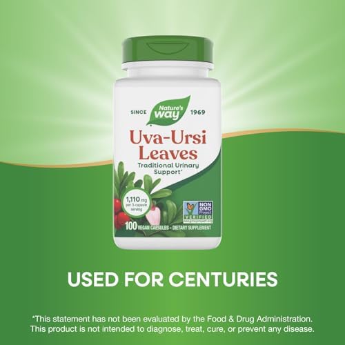 Nature's Way Uva Ursi, 1,440 mg per Serving, 100 Capsules (Packaging May Vary)