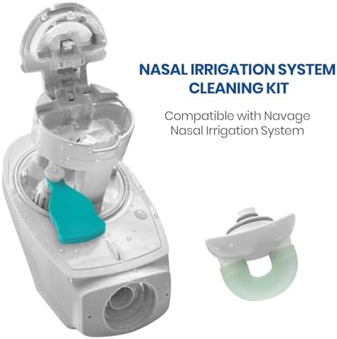 Nasal Irrigation System Cleaning Kit, Compatible with Navage Nasal Irrigation System, Includes C-Clip, U-Tube, 2 Cleaning Brushes