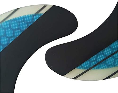 TOPWAYS Fiberglass+Honeycomb Surfboard Fin (3) Glass Flex Thruster Surf Fin Set (Double Tabs II Plug Style G5 Size) - Tri Fin Thruster Set Surfboard