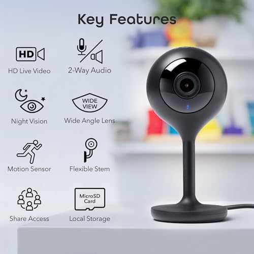Geeni Look 1080p Indoor Camera, Full HD Wi-Fi & Motion Detection, 2-Pack | 2-Way audio, night vision, works with Alexa & Google Home