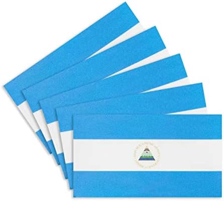 CANTENDO 5Pcs Nicaragua Flag Decal Sticker - Nicaraguan Flags Reflective Vinyl Car Stickers - for Car Window Bumper Waterproof Sticker (2.5 x 4.5