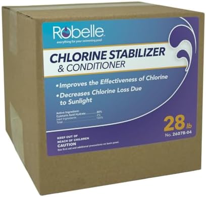 Robelle 4-Pounds Premium Chlorine Stabilizer and Conditioner | Concentrated Cyanuric Acid for Pools, Pool Stabilizer, Helps Chlorine Last Longer, 6 oz raises CYA 10 ppm per 5,000 gallons
