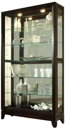Pulaski Two Way Sliding Door Curio, 46 by 15 by 83-Inch, Chocolate Cherry Finish, Dark Brown