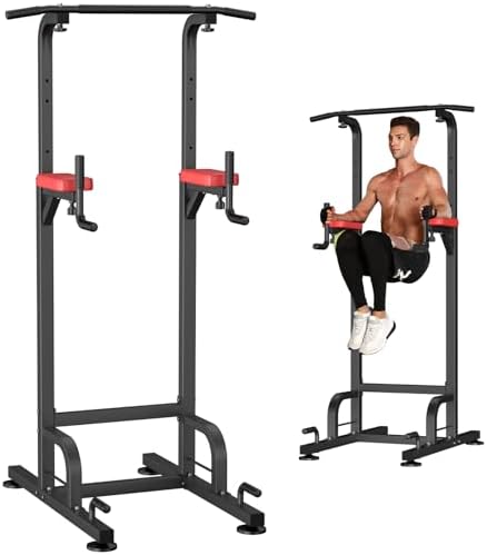 RELIFE REBUILD YOUR LIFE Pull Up Bar Free Standing Power Tower for Home Gym | Dip Station Pull Up Station, Multi-Function Home Fitness Equipment for Pull-Ups, Dips, Push-Ups, Full Body Strength Training