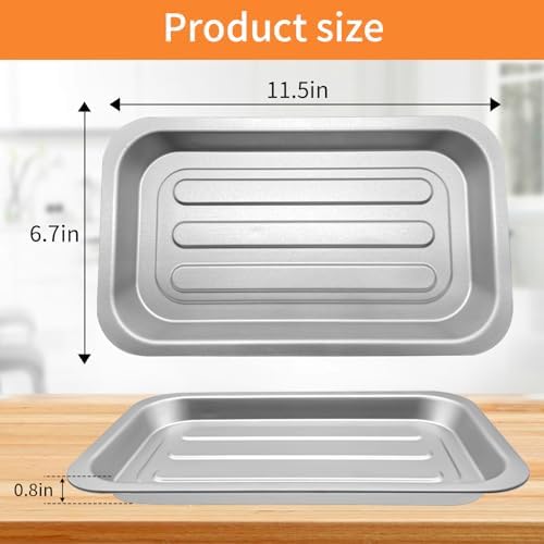 GCQ Air Fryer Tray for Emeril Lagasse Everyday 360 Air Fryer, 12''×10'' Stainless Steel Air Fryer Accessories Tray Bake Pan Replacement Parts, Not fit for Emeril Lagasse 26 QT 25 QT French Door