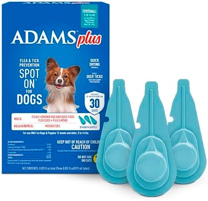 ADAMS Plus Flea & Tick Prevention Spot On for Extra Large Dogs, 3 Pack