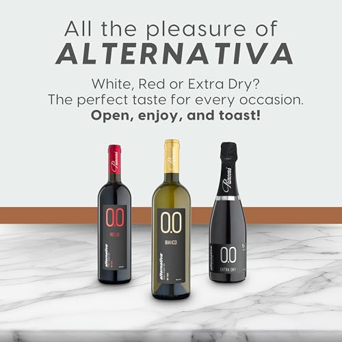 Princess Alternativa Bianco Dry Dealcoholized 0.0% Non-Alcoholic White Wine From Italy 750ml, Low Sugar, Low Calories (1 Bottle)…