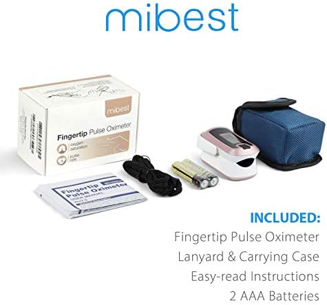 mibest OLED Finger Pulse Oximeter, O2 Meter, Dual Color White/Rose Gold