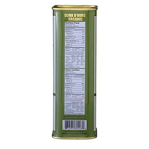 A Taste of Portugal Organic Olive Oil | Extra Virgin Olive Oil | Light and Fruity Portuguese Olive Oil | 32 OZ Tin