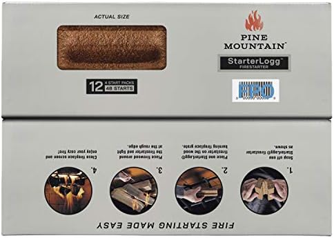 Pine Mountain StarterLogg Select-A-Size Firestarting Blocks, 48 Starts Firestarter Wood Fire Log for Campfire, Fireplace, Wood Stove, Fire Pit