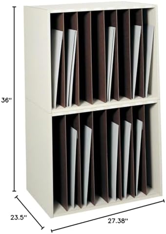 Safco Products 3030 Art Storage Rack, 8 Vertical Compartments, White