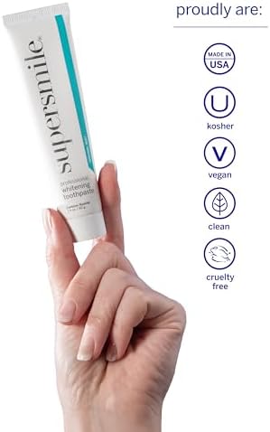 Supersmile Original Mint Whitening Toothpaste, 1.4 Oz, TSA Travel | Calprox® + Fluoride Travel Toothpaste, Whitens 3 Shades After 1 Day, Signature Wild Mint Flavor, Veneer Safe, RDA 65
