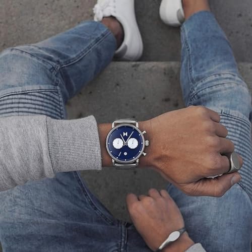 MVMT Men's Analog Quartz Watch with Stainless Steel, Blue, 0, Bracelet
