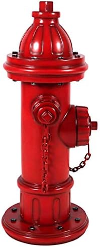 Design Toscano Dog's Second Best Friend Fire Hydrant Pee Post Indoor/Outdoor Statue, Medium 14 Inch Tall, Cast Stone Resin, Red Painted Finish