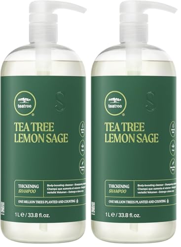 Tea Tree Lemon Sage Thickening Shampoo, Builds Body + Boosts Volume, For Fine Hair
