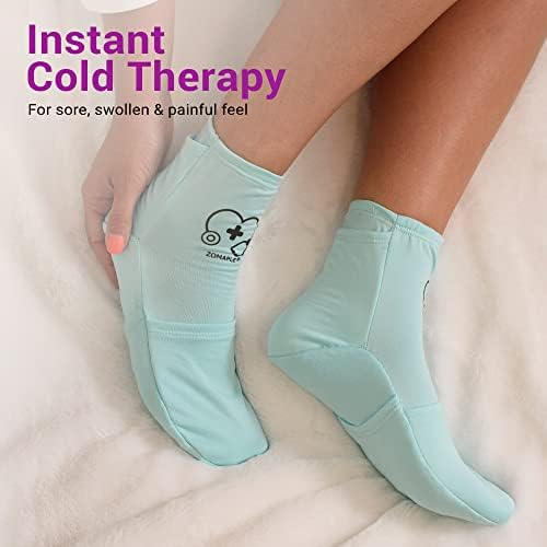Zomaple Cold Therapy Socks, 2 Gel Packs for Neuropathy & Hot Feet Comfort