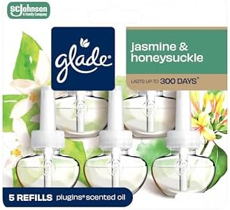 Glade PlugIns Refills Air Freshener, Sea Mist & Cypress, Scented and Essential Oils for Home and Bathroom, 0.67 Fl Oz, 5 Count