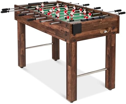 Best Choice Products Foosball Table for Kids and Adults, Game Room Soccer Game Table w/ 2 Balls, 2 Cup Holders, Ergonomic Handles, Chrome Finished Metal Bars