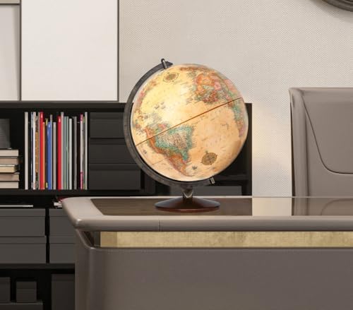 Replogle Illuminated World Globe with Stand, 12 Inch diamteter light up globe with 3-D Raised Relief Texture. Perfect for Children And Kid's Classroom and home Decor, Made In USA