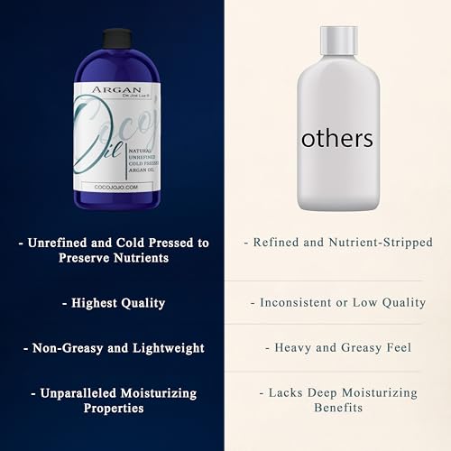 Argan Oil -Cold Pressed 16 oz 100% Pure Natural Extra Virgin Unrefined Grade-a Argan Moroccan Marrakesh Oil Moisturizer Hair Face Lips Body Scalp Skin Hair