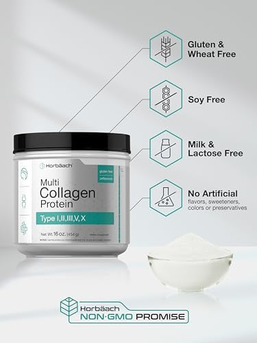 Horbäach Multi Collagen Protein Powder 16 oz | Type I, II, III, V, X
