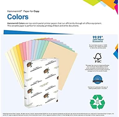 Hammermill 102269 Recycled Colored Paper, 20lb, 8 1/2 x 11, Lilac, 500 Sheets/Ream