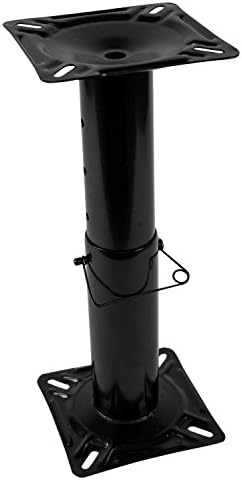 Wise 8WD1255 Adjustable Boat Seat Pedestal Adjustable Height 12" to 18", Black Powder Coated Finish | Corrosion-resistant powder coat