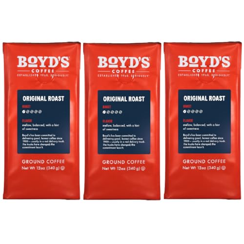Boyd's French No. 6 Coffee - Ground Dark Roast - 12 Ounce (Pack of 6)
